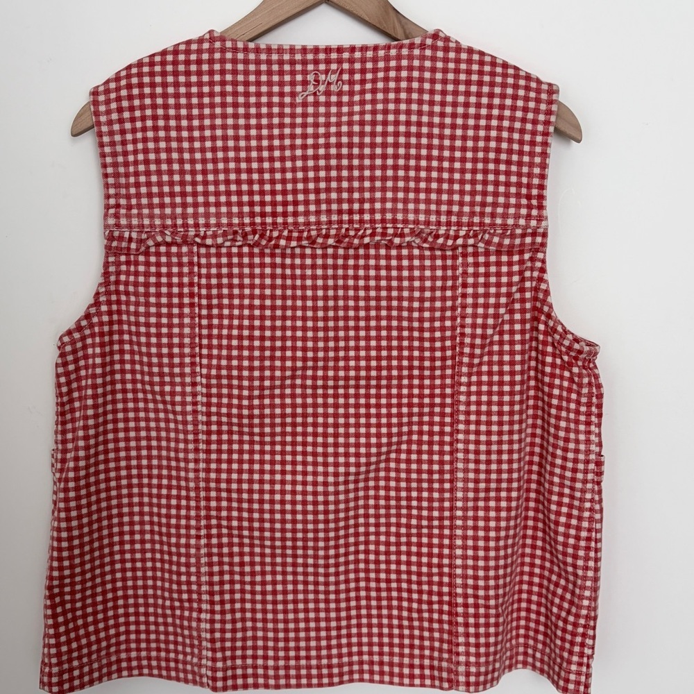NEW Damson Madder Mari Vest Top Red Gingham Size 10 - Picture 9 of 11